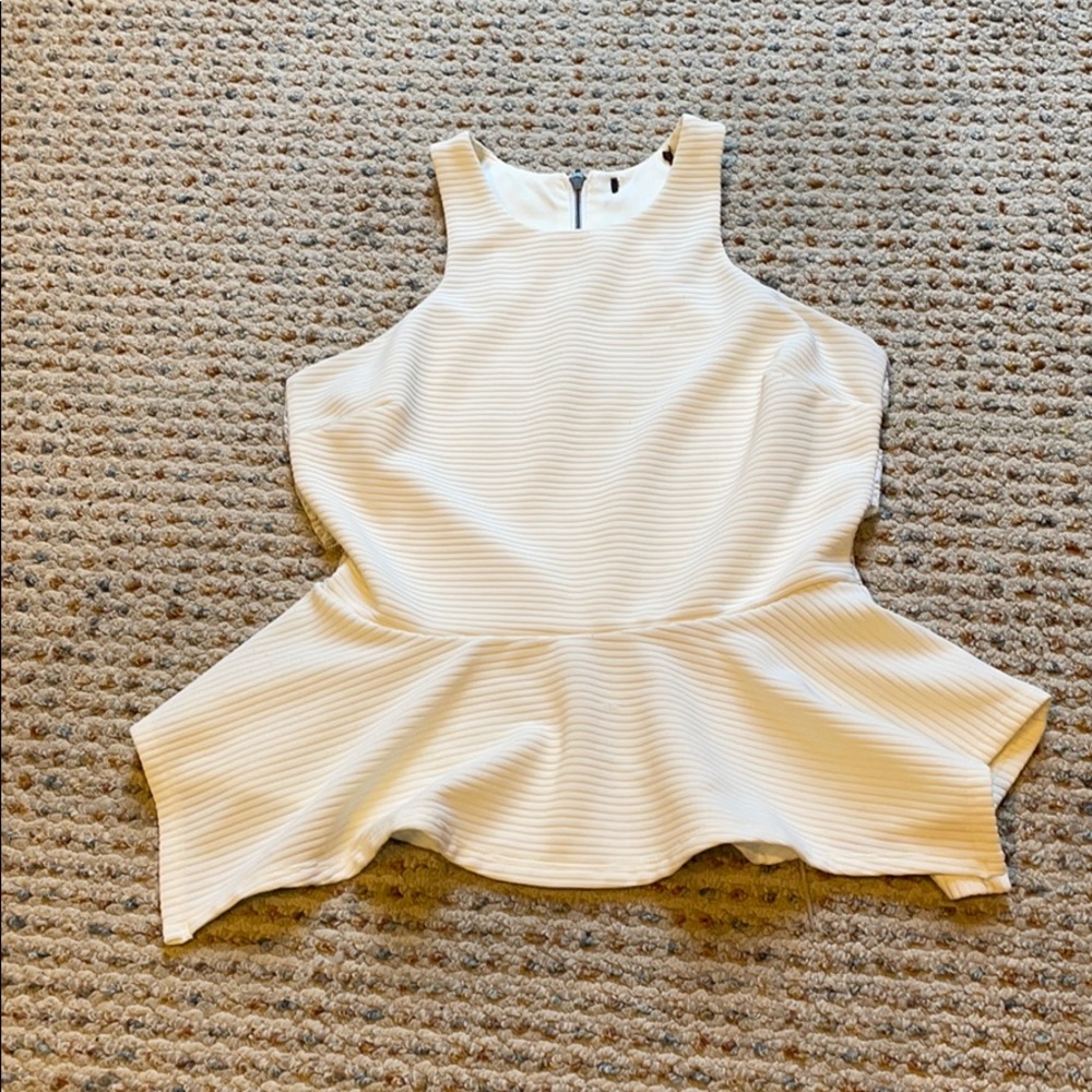 Lace cut out peplum top